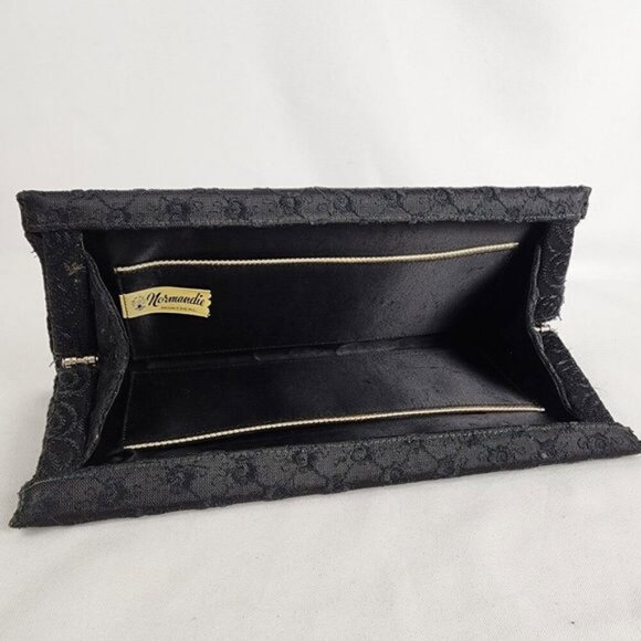 Vintage Normandie Black Floral Clutch - Picture 5 of 8